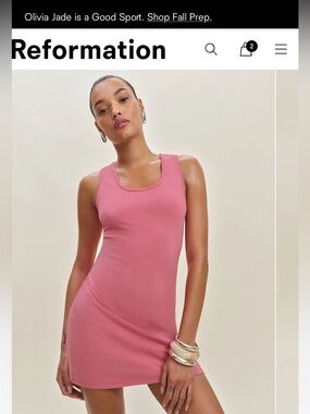 Reformation Rose Pink Tank Mini Dress